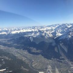 Flugwegposition um 14:57:01: Aufgenommen in der Nähe von Gemeinde Leutasch, Österreich in 3649 Meter